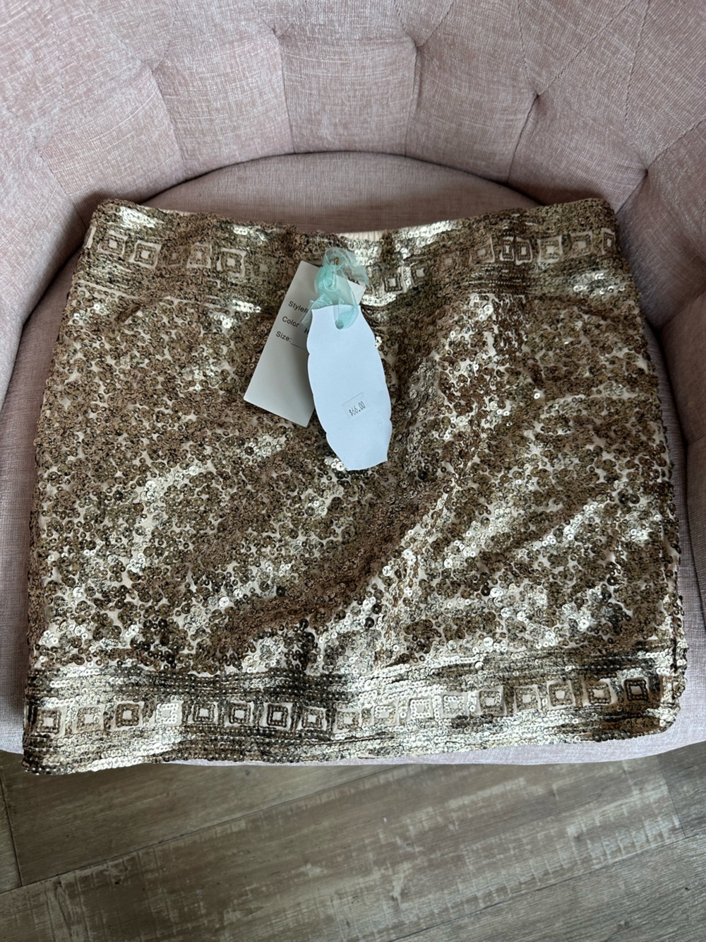 Gold Sequin Mini Skirt - Sparkling Party Skirt